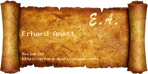 Erhard Anett névjegykártya